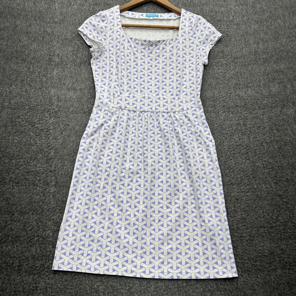 J. McLaughlin Catalina Cloth Dress Short Sleeve Geometric Print Active XS Preppy